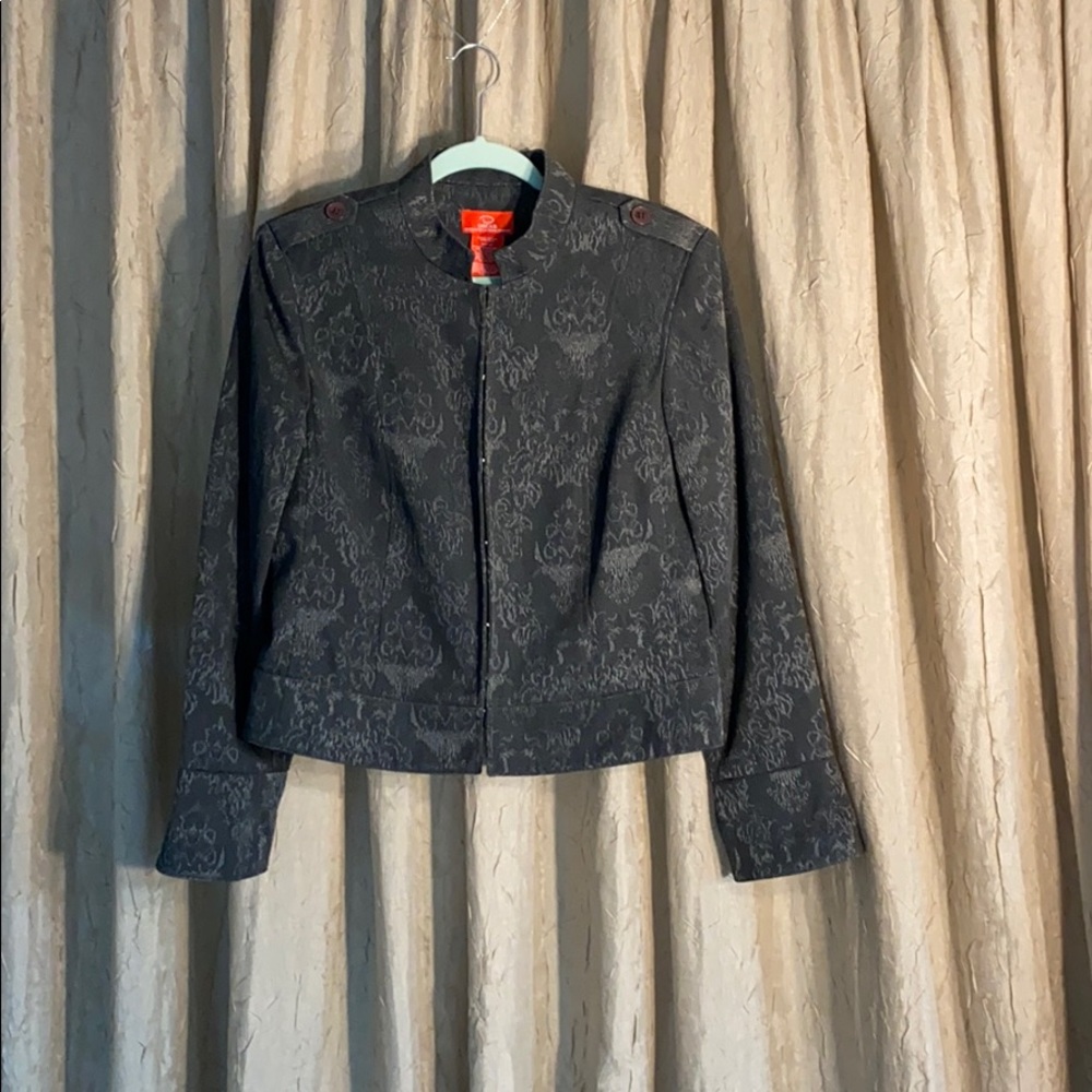Dark Gray and Silver Army Jacket